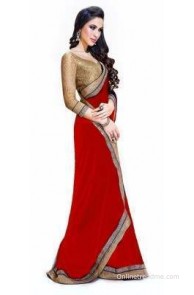 Rajesh Silk Mills Solid Fashion Chiffon Sari